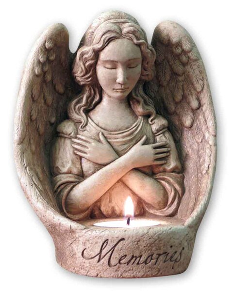 Memories Angel Candle Holder Votive tealight scultures Carruth sculptor